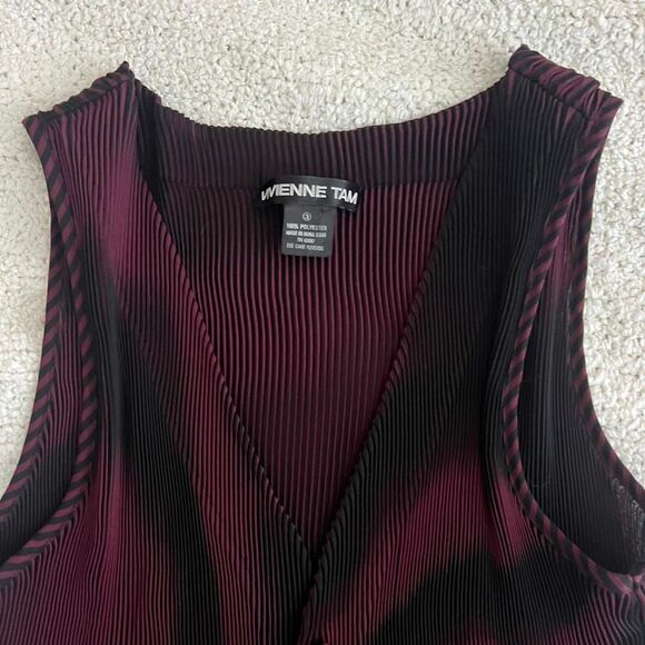 Vivienne-tam Women's Black and Burgundy Dress - Picture 4 of 4